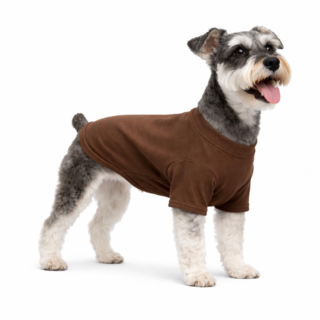 Lovelonglong Pet Clothing Dog Costumes Basic Blank T-Shirt Tee Shirts for Medium Small Dogs Coffee XL