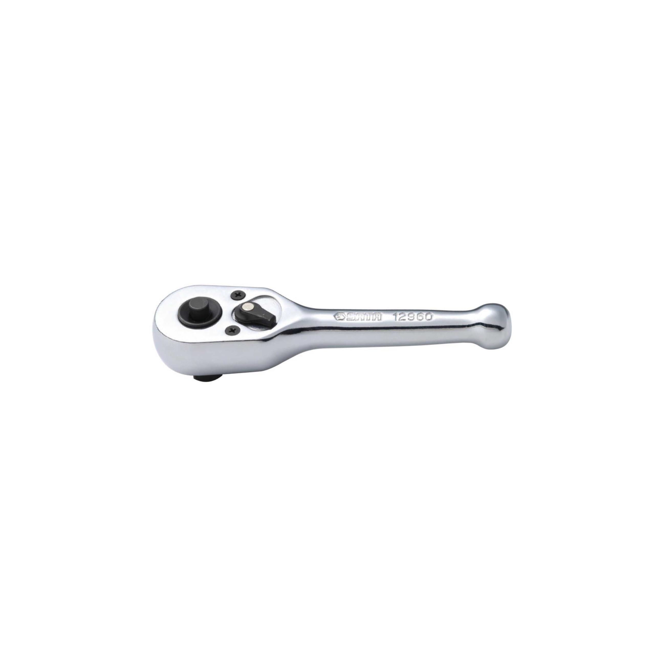 SATA ST13960SC 1/2” Drive Quick-Release Stubby Ratchet from Chrome Vanadium Alloy Steel (Cr-V) for Exceptional Strength and Durability