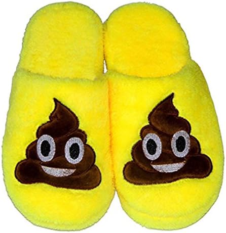 SaikerMan Unisex Emoji Warm Soft Cute Shoes Indoor Household Slippers (XL - Size 44-45/11-12 B(M) US, (Yellow) Poop)