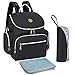 S-ZONE Multi-function Baby Diaper Bag Backpack with Changing Pad and Portable Insulated Pocket (Black)