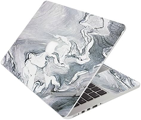 SkylerShield 4-in-1 Protector 3M Vinyl Skin Decal Laptop Decals Sticker w/Black Keyboard Cover for MacBook Pro 13" 2016-2019 A1706 A1708 A1989 with & w/o Touch Bar Silver Gray Marble Stone