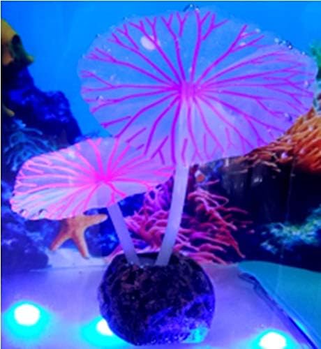 Aquamarine Luminous Artificial Fake Lotus Fish Tank Decor Aquarium Ornament