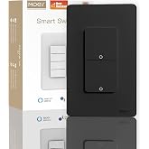 MOES WiFi Smart Double Light Switch, Neutral Required, Black | Inteligente 2 Gang Single Pole Switch, Compatible with Alexa Google Assistant, Remote Control, No Hub Required