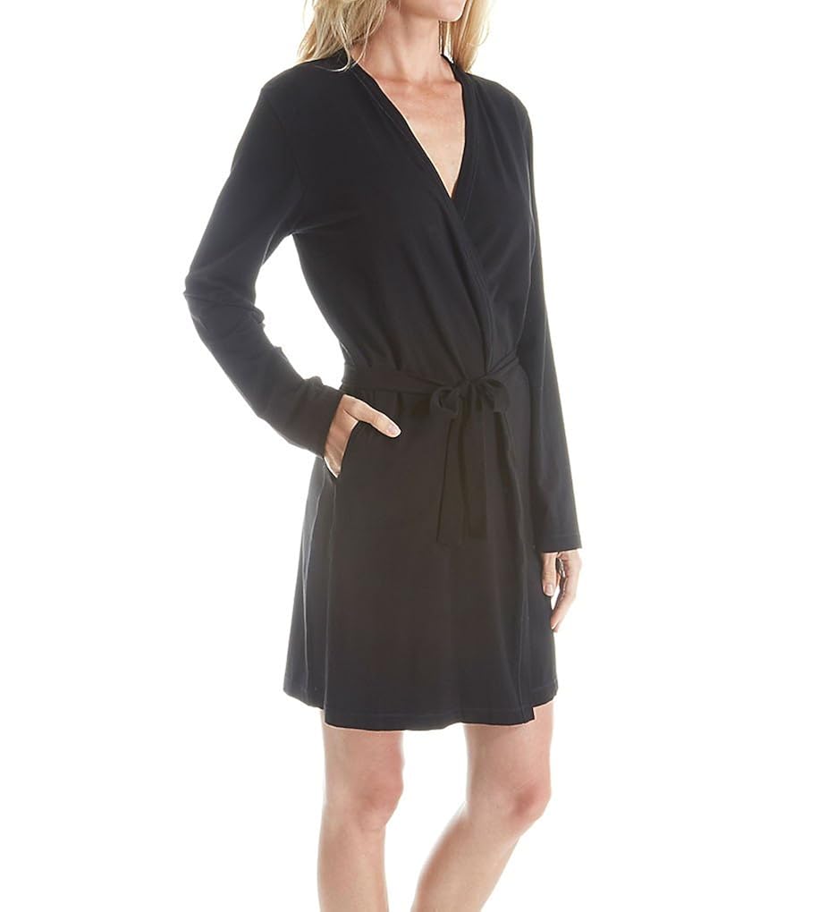 DKNY Women's Long Sleeve Robe, Black, M Amazon.in Clothing & Accessories