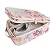 Foldable Travel Tote Bag Waterproof High Capacity Portable Storage Luggage Bag (Pink Floral)
