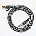 Tera Grand - 3FT - CAT7 10 Gigabit Ethernet Ultra Flat Patch Cable for Modem Router LAN Network - Braided Jacket, Gold Plated Shielded RJ45 Connectors, Faster Than CAT6a CAT6 CAT5e, Black & White