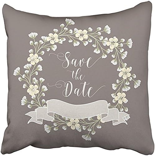 18X18 Inch Decorative Throw Pillow Cover Polyester Green Jar Flower Wreath Baby Breath Yellow Vintage Mason Pastel Shabby Shower Lace Arrow Cushion Two Sides Pillow Case Square Print For Home