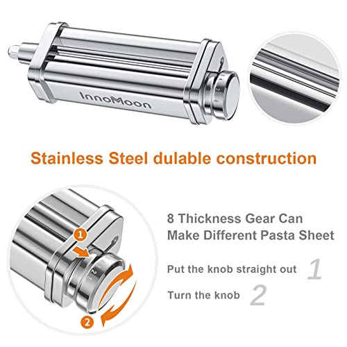 InnoMoon Pasta Maker Attachment Stainless Steel Pasta Roller for
