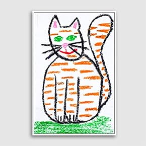 Framed Home Artwork Cute Cat for Living Room Bedroom