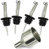 Delove Olive Oil Bottle Pourer Spout Set - Easily Turn Your Bottles into Dispensers for Liquor, Vinegar, Syrup or Oils - (4 S