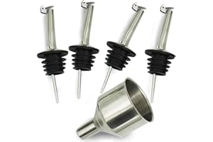 Delove Olive Oil Bottle Pourer Spout Set - Easily Turn Your Bottles into Dispensers for Liquor, Vinegar, Syrup or Oils - (4 S