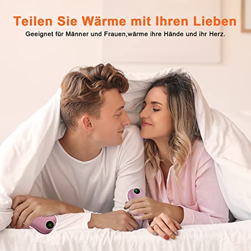 Hand Warmers Reusable, 5000mAhX2 Hand Warmer Power Bank ,Rechargeable Magnetic Electric Pocket Warmers,3 Heat Levels for Women, Men (Pink)