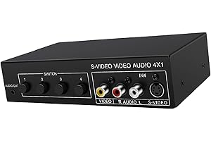 S Video 4 Inputs 1 Output for Switching 720P Switcher with 3.5mm Output Metal Case for Home Theater Home Theater Video Change