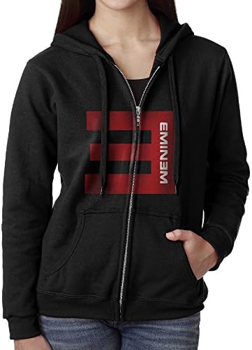 ASLDGJ Casual Womens Hip Hop Rapper Eminem Full-Zip Sweatshirt Hoodie Jacket Medium