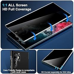 Arshek [2+2 Pack] Galaxy S22 Ultra Privacy Screen