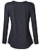 Clearlove Women's Tops and Blouses Long Sleeve Scoop Neck Plus Size Pleated Tunic T Shirt Long Sleve Dark grey Large
