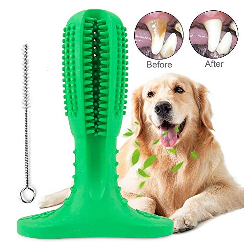 Dog Toothbrush Tooth Cleaning Stick, Upgrade Natural Rubber Puppy Toothbrush Stick Effective Care Tooth Cleaning Oral Cavity, Safe and Durable Small and Medium Dog Pet Supplies.