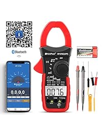 HOLDPEAK   Multímetro digital de abrazadera con indicador de voltaje HP 570C APP, probador de Ohm de Amp, 4000 contadores con rango automático, corriente AC DC de voltaje, resistencia, prueba de diodo, temperatura, comprobador de capacitancia