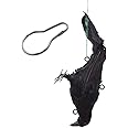 Mootikar Get Rid of Crows,Realistic Hanging Dead Crows Decoy Lifesize Extra Large Black Feathered Crow 12 inch Length
