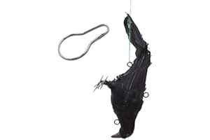 Mootikar Get Rid of Crows,Realistic Hanging Dead Crows Decoy Lifesize Extra Large Black Feathered Crow 12 inch Length