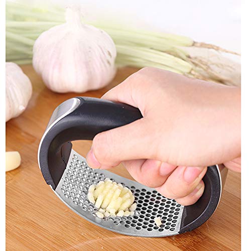 Garlic Press Rocker Stainless Steel Garlic Ginger Crusher Squeezer with Ergonomic Handle for Kitchen, Easy to Clean,Dishwasher safe