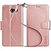 Arae wallet case compatible for Samsung Galaxy J3 Emerge / J3 2017 / J3 Prime / J3 Mission / J3 Eclipse / J3 Luna Pro / Sol 2 / Amp Prime 2 / Express Prime 2, Rosegold