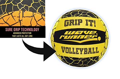 Wave Runner Grip It Waterproof Hydro Volleyball With "Sure Grip Technology" Works for Pool Lake River Pond Park Playground Beach Gift Toy Kids Games Bulk Blue Green Yellow Orange (Color May Vary) - Thumbnail 3
