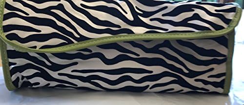 Flat Iron Case Hair Straightener Bag Curling Iron Case Insulated Green and Black Zebra Print
