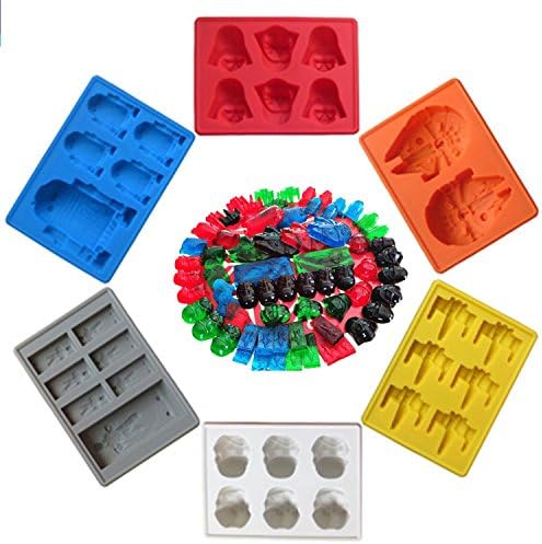 6 PCS Chocolate Molds Silicone Ice Cube Candy Trays For Star Wars Themed Party