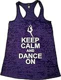 Orange Arrow Womens Dance Clothing - Keep Calm Dance On - Zumba Workout Burnout Tank Top