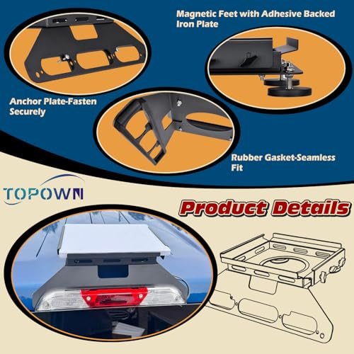 TOPOWN Truck Mount for Starlink Mini for Ford F150 for F250/F350/F450/F550 | Drill Free Cab Mount for Starlink Mini for F150 (2015+), for F250-F550 (2017+), Fits Aluminum Body (US Patent 30/008,384)