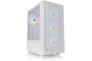 S200 Plus TG ARGB Snow Mid Tower Computer Chassis; 4 x 120mm ARGB Fans Pre-Installed; Mesh Front Panel; TG Side Window; CA-1X