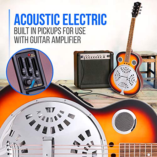 Resophonic Resonator Acoustic Electric Guitar 6 String Round Neck