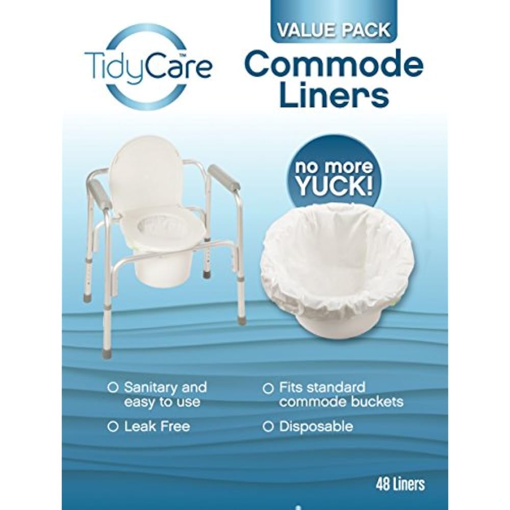 Tidy Care Commode Liners Value PackDisposable Bedside Commode Liners 48