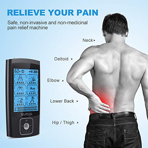 NURSAL Dual Channel EMS TENS Unit 24 Modes Muscle Stimulator for Pain Relief & Muscle Strength with 14 Pads… - Image 2