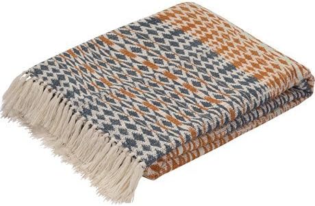 Jaipur Orange/Blue Cotton Throw (50"X60")
