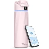 WaterH BOOST Smart Water Bottle Tracker with Reminder, Pink, 24oz | BPA-Free Double Wall Vacuum Insulated Stainless Steel, Leakproof, Wide Mouth, Fits Cup Holders, Ideal for Halloween