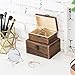 MyGift Set of 2 Rustic Brown Wood Decorative Nesting Storage Boxes, Jewelry and Trinket Wooden Chests with Latch