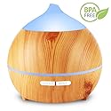 Essential Oil Diffuser,Holan 250ml Wood Grain Aromatherapy Diffuser Ultrasonic Aroma Diffuser Cool Mist Humidifier with Low Water Auto Shut-off, 7 Color LED for Office Home Bedroom Study Yoga Spa