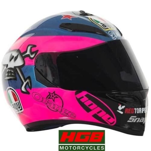 AGV NEW 2015 GUY MARTIN ISLE OF MAN TT 2015 K3 SV CRASH HELMET PINK