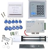 AGPTEK RFID Door Access Control System Kit 280kg Electric Magnetic Lock | 620LB Holding Force, 110-240V AC to 12VDC 3A 36W Power, Keypad &amp; 10 Key Fobs, Exit Button, Home Office Use, Easy Installation