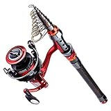 YONGZHI Rod and Reel Combo Carbon Fiber Telescopic Fishing Poles and Spinning Reels Saltwater for Bass Trout