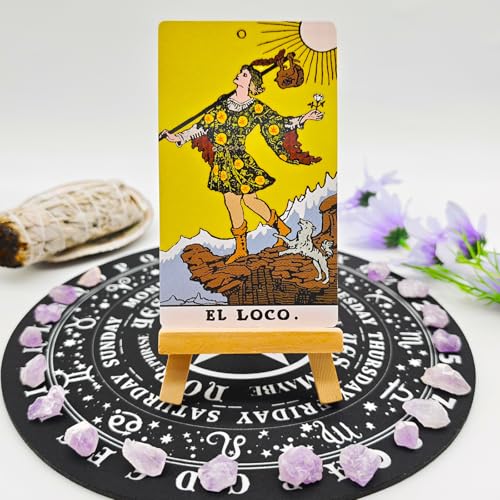 Spanish Tarot Cards for Beginners, Original Tarot Cards with Spanish Guide Book, Borderless Tarot Deck