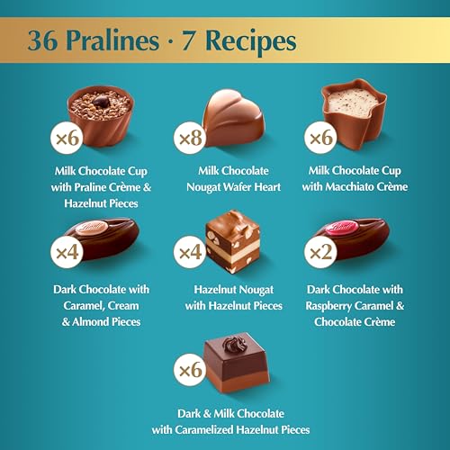 LINDT MINI PRALINES, ASSORTED CHOCOLATE CANDY WITH PREMIUM FILLING, 36 COUNT, 6.2 OZ. GIFT BOX