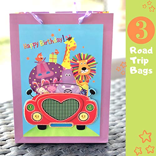 Pure Ponta Safari Party Goodie Bags | 12 Pack of Animal Treat Bags for Kids Jungle Zoo Circus Themed Birthday | 12 Gift Bags with 4 Unique 3D Designs - Thumbnail 6
