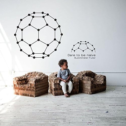 pioku Vinyl Wall Lettering Decals Letters Wall Quotes Science Art Quote Dare To Be Naive Plus Fullerene Carbon For Bedroom Living Home Family