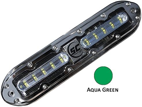 shadow-casterSCM-10 LED Underwater Boat Light - Aqua Green - 316 Stainless Steel Housing - Polycarbonate Lens - IP68 Fully Submersible Waterproof