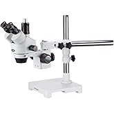 AmScope SM-3T Professional Trinocular Stereo Zoom Microscope, WH10x Eyepieces, 7X-45X Magnification, 0.7X-4.5X Zoom Objective
