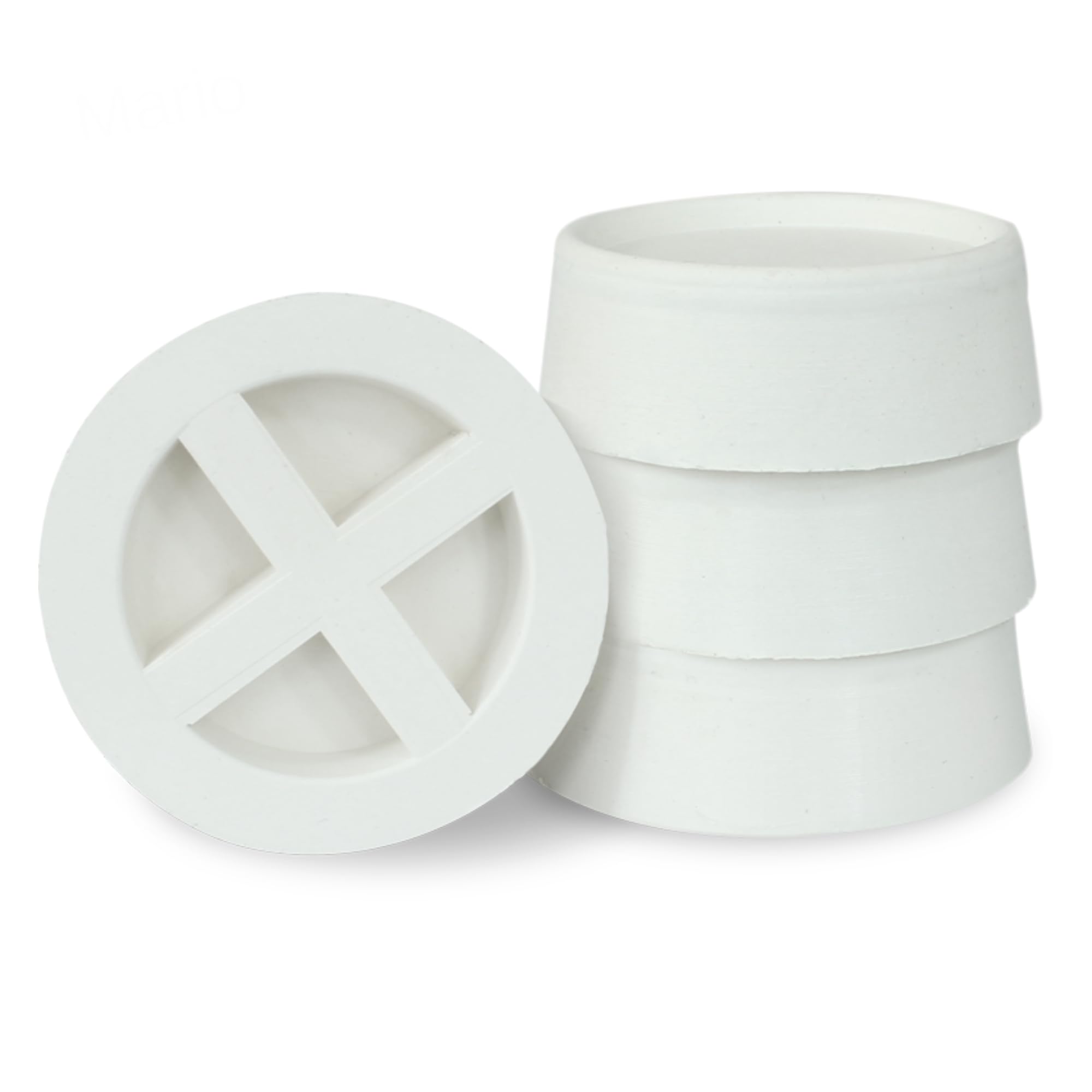 Mario10 Pack of 4 White Rubber Feet Washing Machine Stabilisers Anti Vibration Pads Non Slip Pads For Dryer, Refrigerator, Table, Chair, Treadmill 60 x 54 x 20 mm