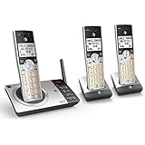 AT&T DECT 6.0 Expandable Cordless Phone with Answering System, Silver/Black with 3 Handsets